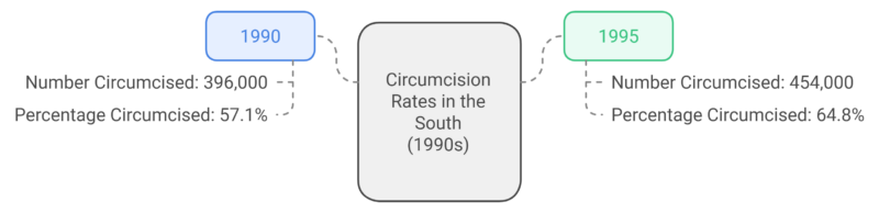 Circumcision Rates in the South (1990s) Chart