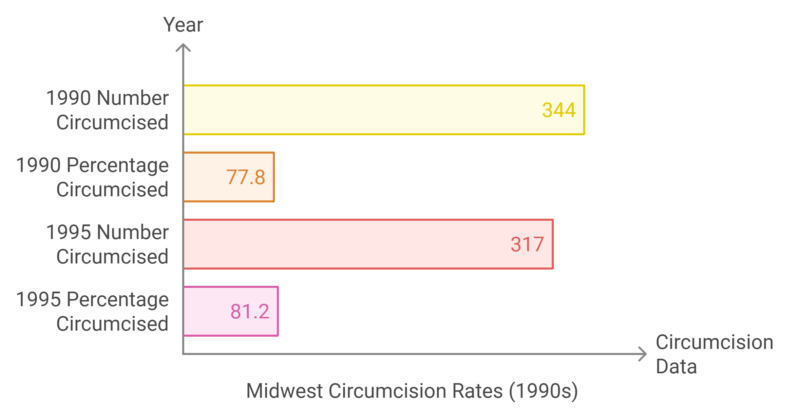 Midwest Circumcision Rates (1990s) Chart