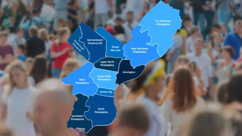 Map Showing Population Growth Patterns Across Philadelphia Neighborhoods