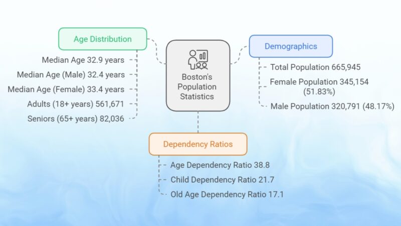 Boston's Age Structure and Dependency Ratios Chart