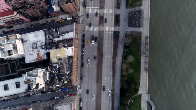 An Aerial View of A New York City Street