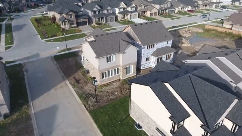 Aerial View of A Suburban Neighborhood in Charlotte Showing a Mix of Completed and Under-Construction Houses