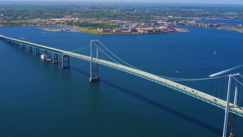 Claiborne Pell/Newport Bridge in Jamestown, Rhode Island