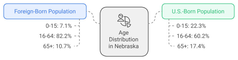 Age Distribution in Nebraska Chart