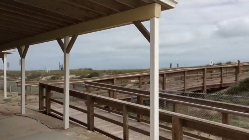 A View of The Wooden Boardwalk at American Beach in Jacksonville