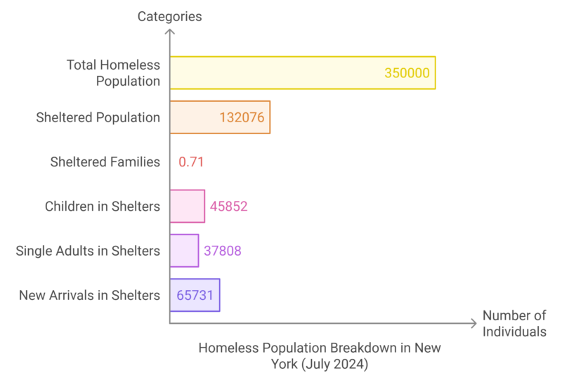 Homeless Population in New York, New York Chart