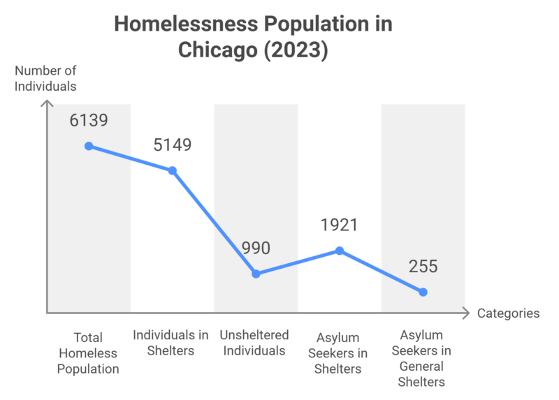 Homelessness Population in Chicago, Illinois 2023 Chart