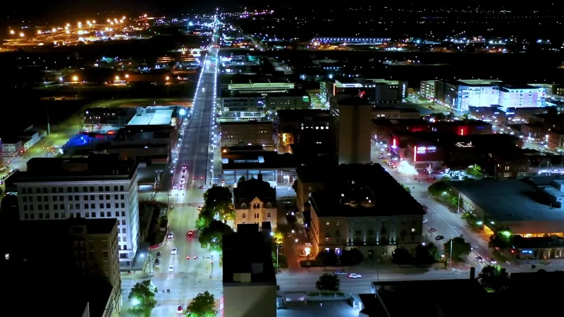 A Night View of Downtown Lincoln, Nebraska