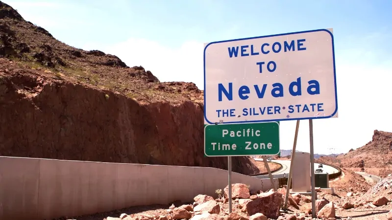 Welcome to Nevada Sign at The State Border, Related to Nevada Population