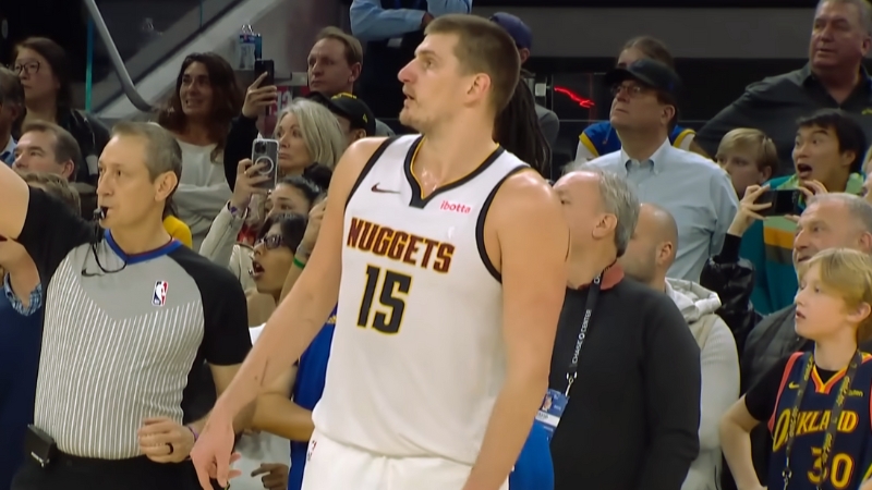 Nikola Jokic of The Denver Nuggets Stands on The Court During a Game