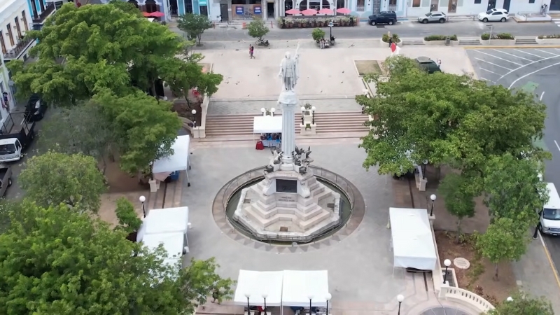 Aerial View of A Plaza in Puerto Rico