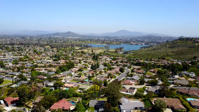 Aerial View of A Suburban Neighborhood in San Diego County 