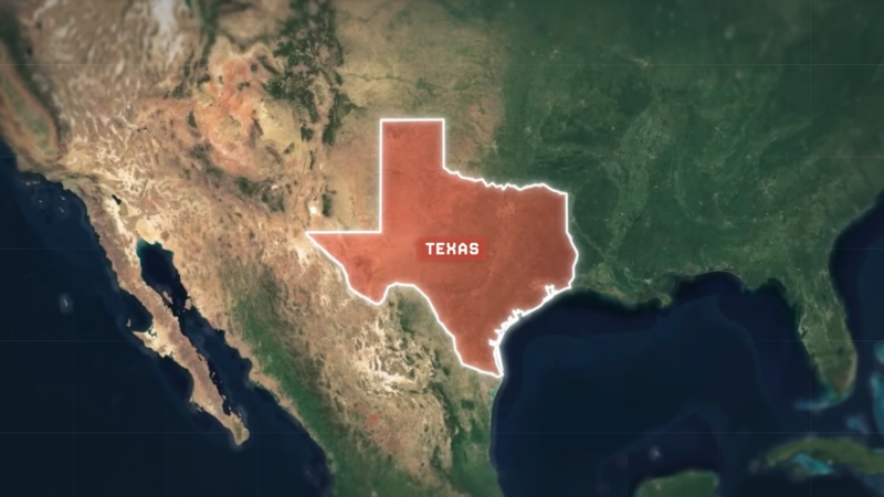 A Satellite Map Highlighting Texas in Red, Symbolizing Its Dynamic Demographic Landscape in 2024