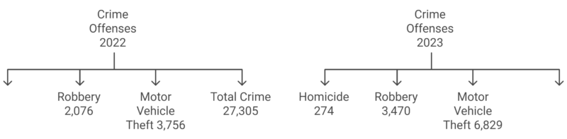 Washington D.C. 2023 Year-End Crime Data Chart