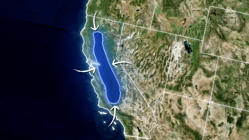 Map Highlighting California's Central Valley