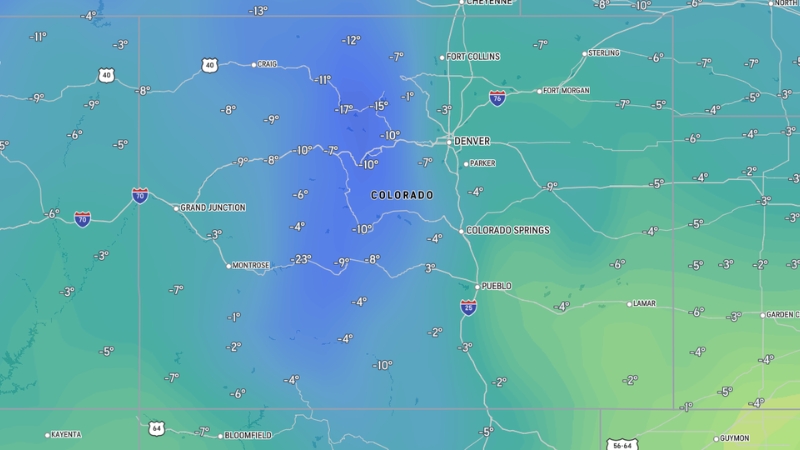 Climate Map for Denver, Colorado