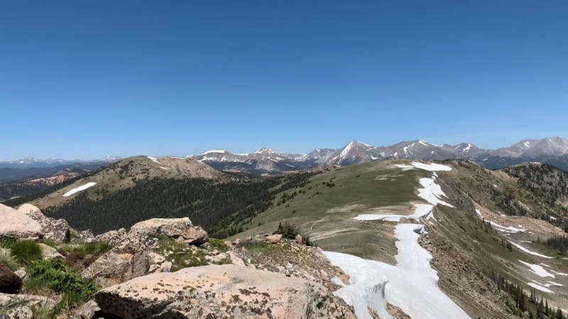 Rocky Peaks and Patches of Snow Along the Colorado Continental Divide