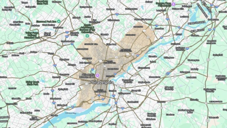 Map Of Philadelphia Pennsylvania Geography Attractions Stats Geography Map Of Philadelphia 768x432