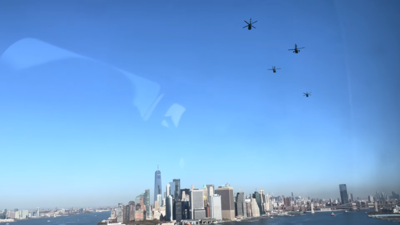 Helicopters Flying Over Manhattan