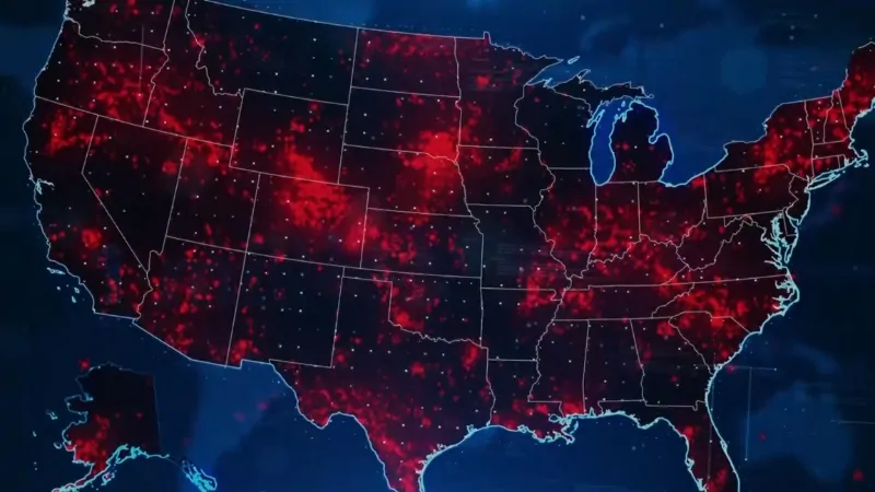 Map of the U.S. visualizing mortality data for the question 'How Many People Die Every Day in the US?'