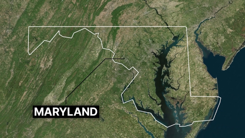 Map of Maryland Highlighting Its Geographical Boundaries, Relevant to Maryland Population Data for 2024