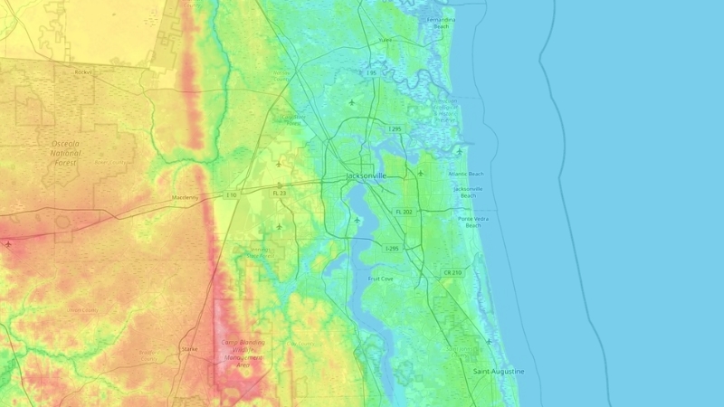 Jacksonville Topographic Map