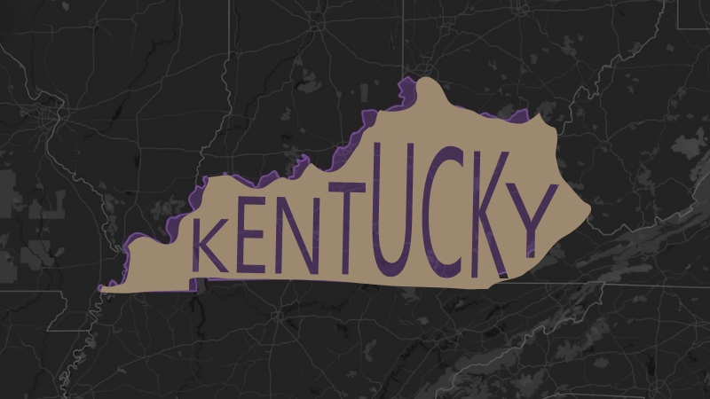 A Map Highlighting Kentucky, Representing Kentucky Population in 2024