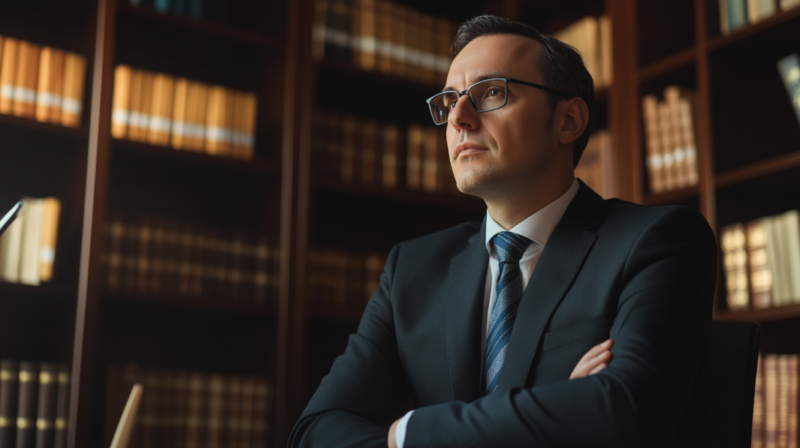 A Lawyer in A Library Focused on Medical Malpractice Cases