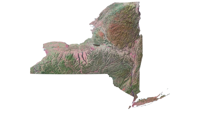 Map of New York State Geography 