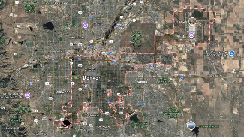 Map of the City of Denver, Colorado