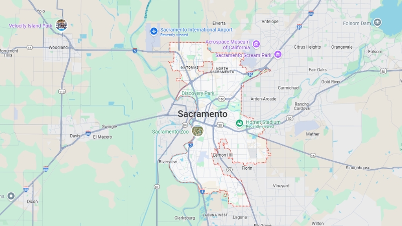 Map of the City of Sacramento, California