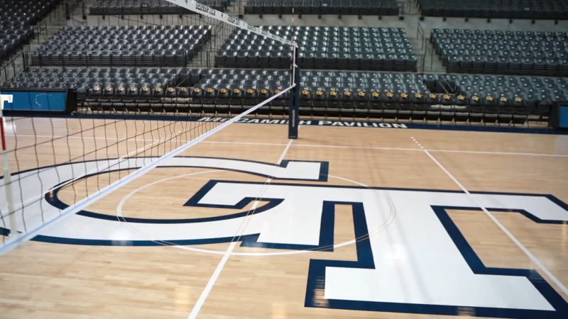 The Volleyball Court and Seating Area Inside McCamish Pavilion in Atlanta