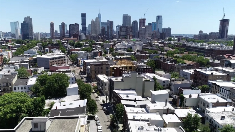 Skyline and Urban Residential Areas in New Jersey