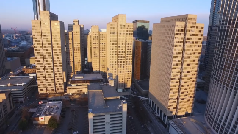 Aerial View of Peachtree Center's Skyscrapers in Downtown Atlanta