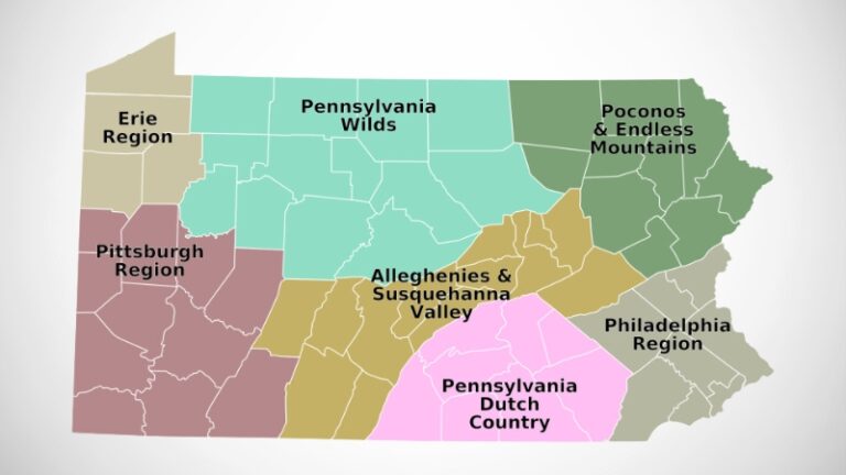 Map Of Pennsylvania Cities Geography Counties Stats 2025 Pennsylvania Regions Map 768x432