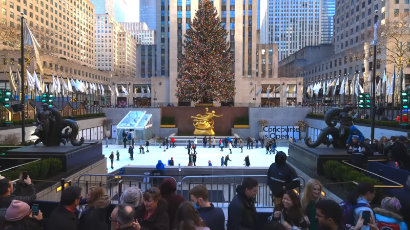 The Rockefeller Center in New York City Featuring Its Iconic Christmas Tree