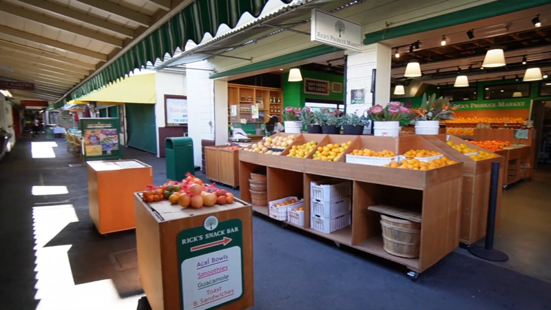 Fresh Produce Stands at The Farmers Market Near the Grove in Los Angeles