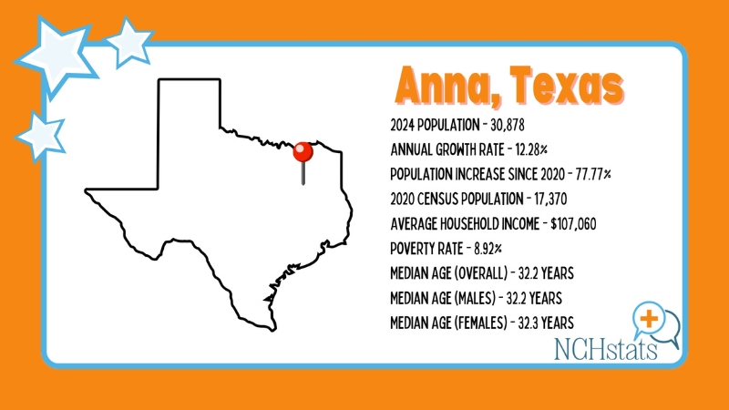 The Image Shows Key Statistics About Anna, Texas