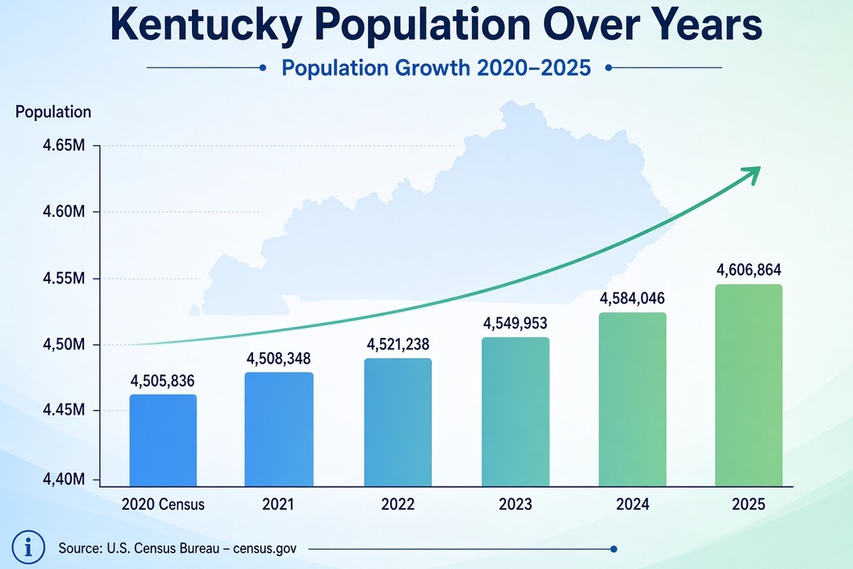 Population of Kentucky in previous years