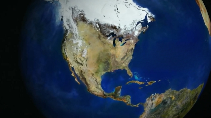 A Satellite View of North America Highlighting Regions Potentially Affected by Climate Migration