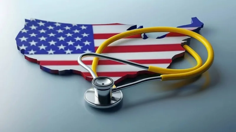 The Us Map with A Stethoscope, Symbolizing the Challenges and Issues of The Us Health Insurance System