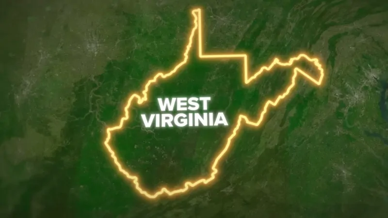 Outline Map of West Virginia Highlighting Its Geographical Boundaries for A Population Overview in 2024