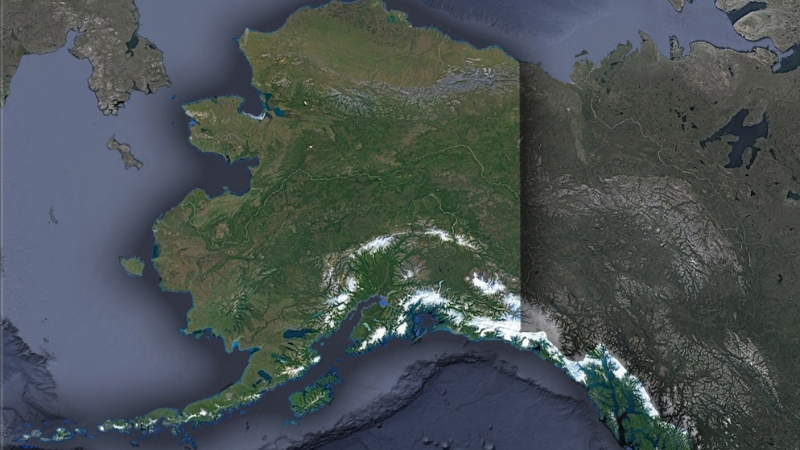 Alaska State Map and Satelite View