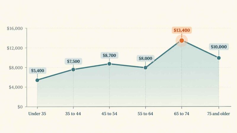 Median transaction account balances across U.S. age groups