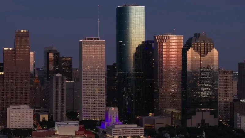 Houston Skyline with A View of The City's Tall Buildings, Reflecting the Growth Trends in The Houston Population