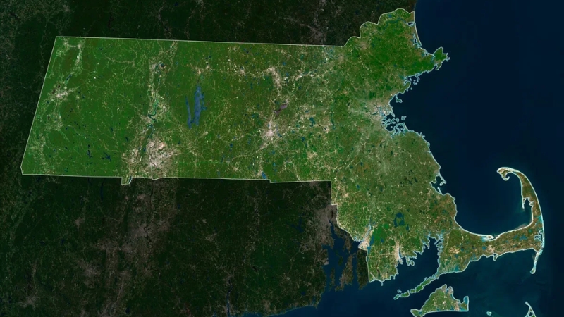 Massachusetts State Map and Satelite View