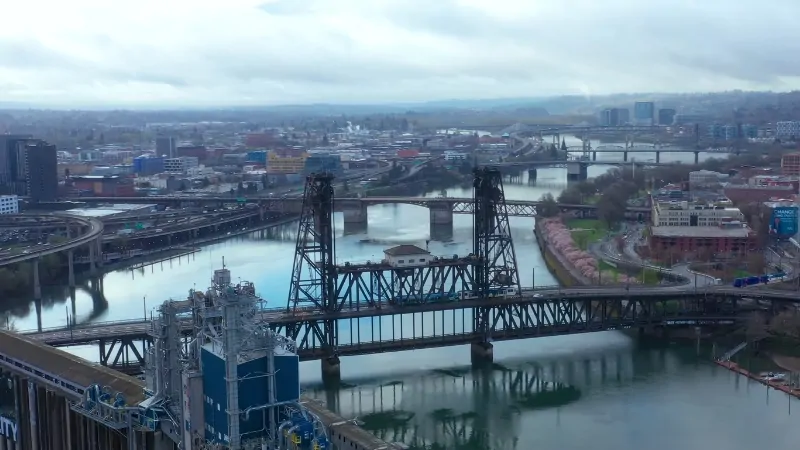 A View of Portland Showcasing the Bridges and Cityscape, Representing the Portland Population