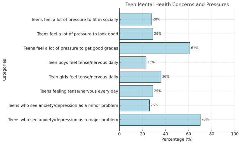 Teen Mental Health Concerns And Pressures Chart