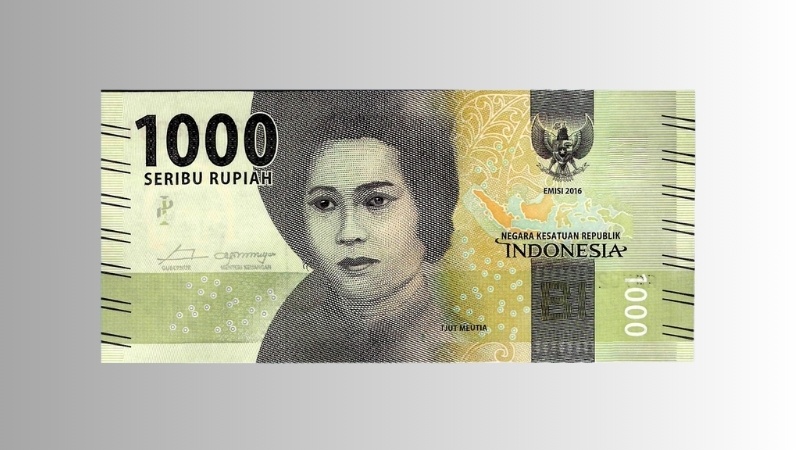 A 1,000 Indonesian Rupiah banknote showing why the Rupiah counts among the lowest-value currencies in the world