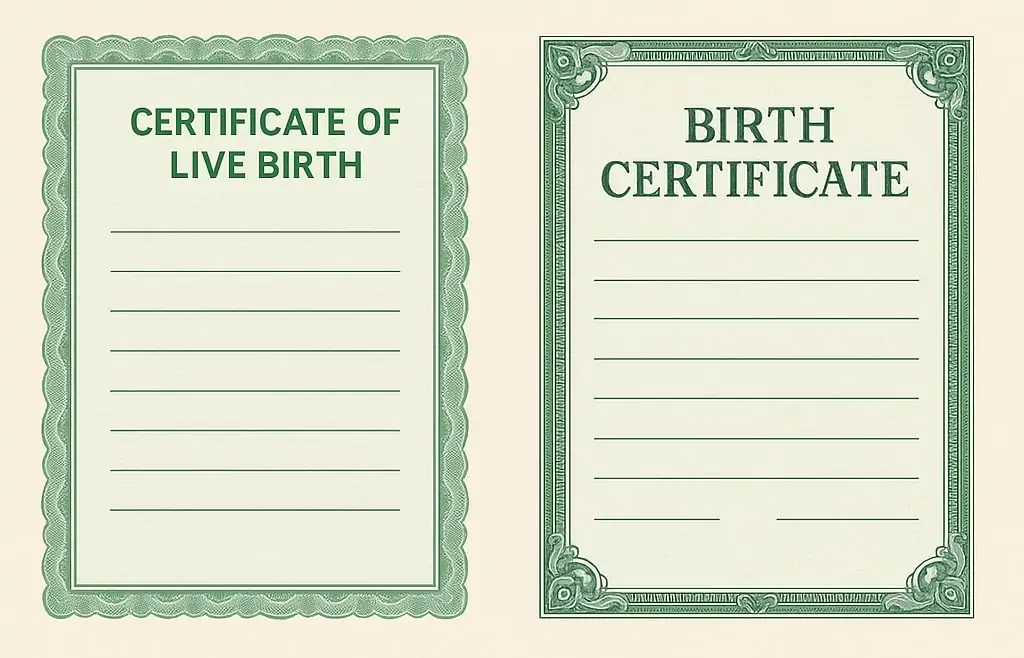 Certificate of Live Birth and a Birth Certificate Differences